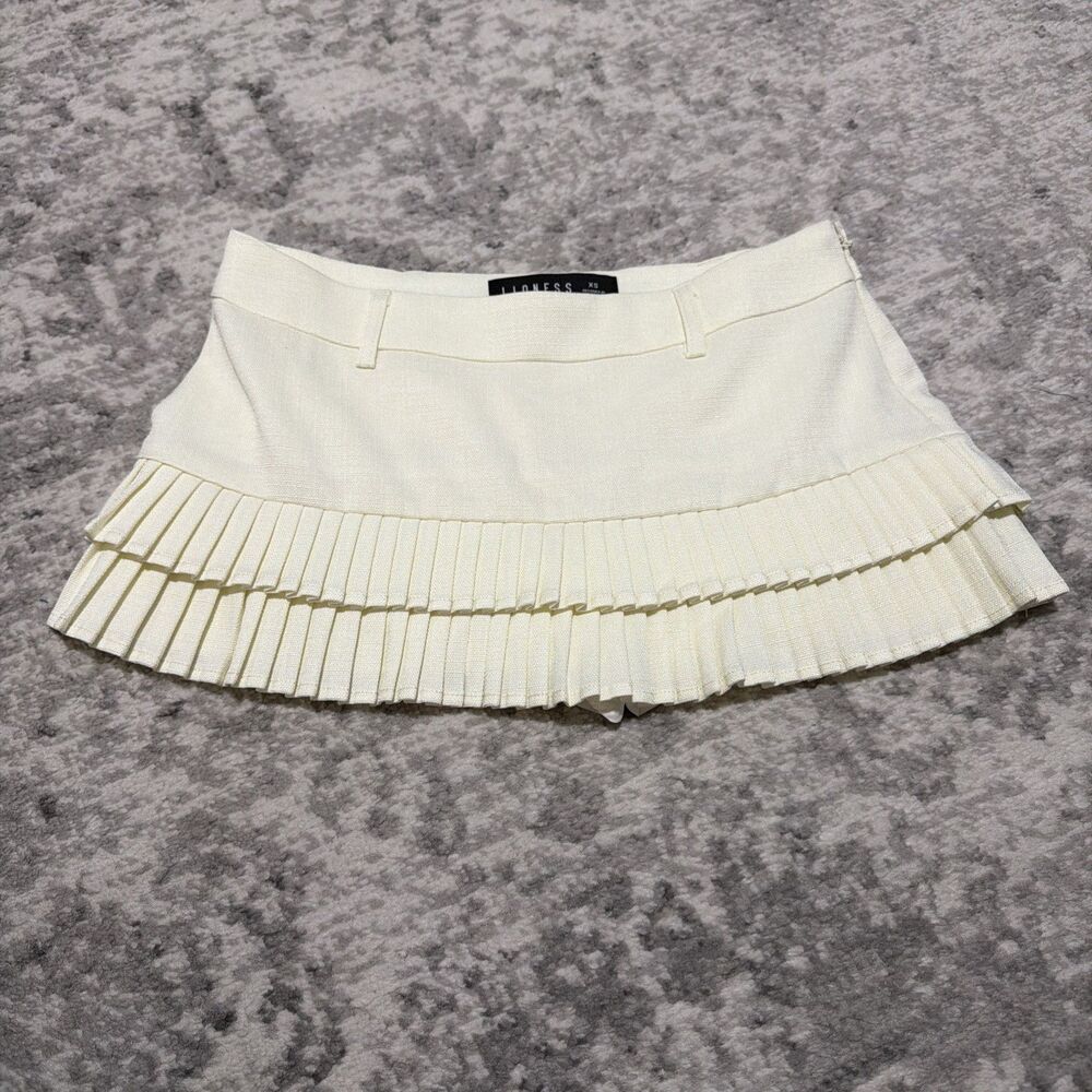 Lioness Double Rufffle Mini Skort Soft Lemon XS